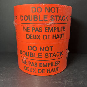 Do Not Double Stack Stickers 2 Rolls 3x5" ULINE S-13071 Sealed 500 Per Roll USA